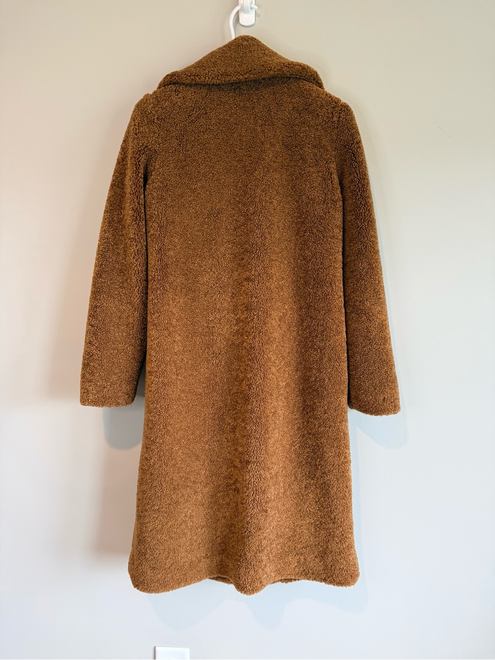 Zara Brown Teddy Faux-Shearling Mid-Length Coat Size Medium - Picture 7 of 13